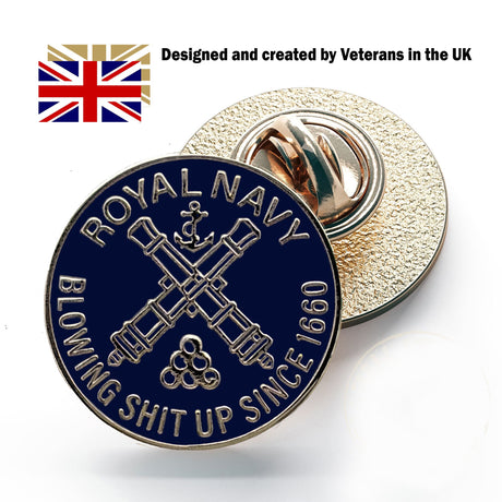 Royal Navy Pin Badge “Blowing S**t Up Since 1660” Military Humour