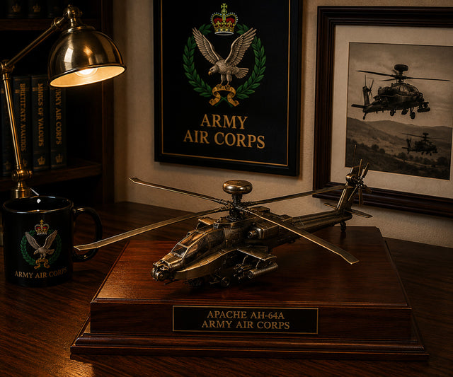 APACHE AH-64A Helicopter Gun Ship Cold Cast Bronze Statue
