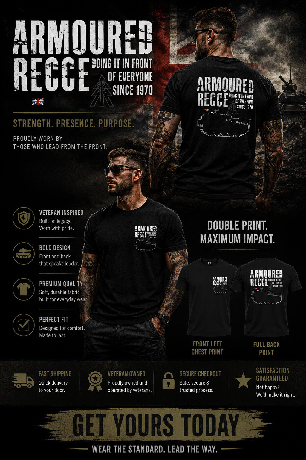 Armoured Recce Doing It In Front of Everyone Double Print T-Shirt