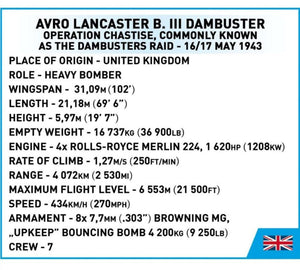 Avro Lancaster Bomber BIII Dambusters brick plane model