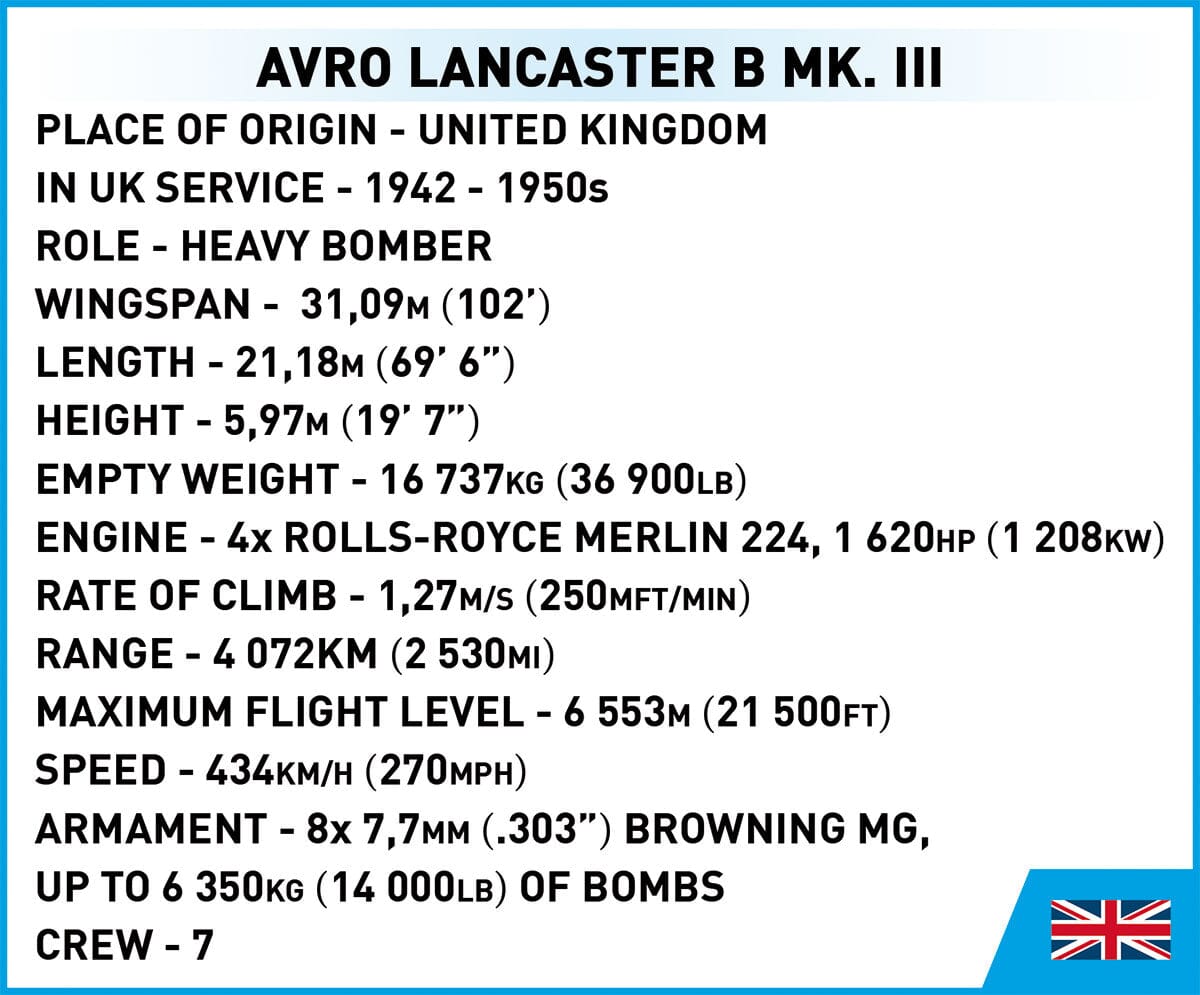 Avro Lancaster Bomber Mk. III brick plane model 