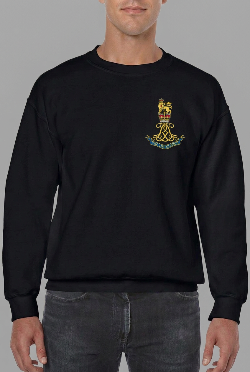 Black sweater preview with the Life Guards logo reduced to half the previous size