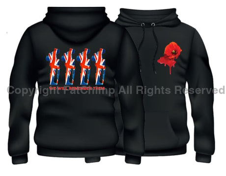Bleeding Poppy We Will Remember Them Double Side Printed Hoodie