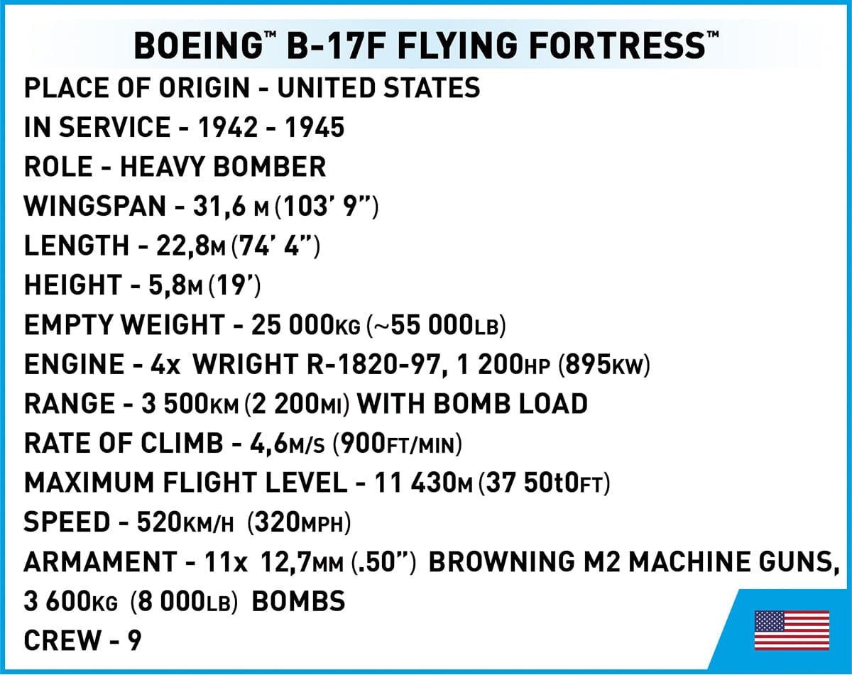 Boeing B17 "Flying Fortress" "Memphis Belle" brick plane model 