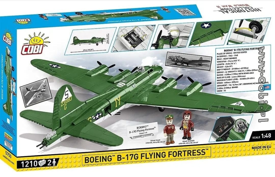 Boeing B17G "Flying Fortress" brick plane model - COBI 5750- 1210 bricks