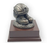 Boots and Virtus Helmet Cold Cast Bronze Statue