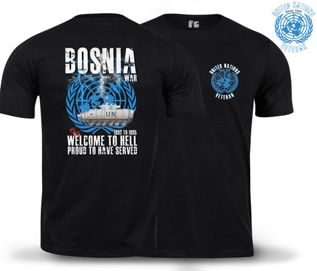 Bosnia War Warrior UN Veteran Double Print T-Shirt