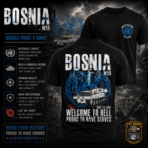 Bosnia War Welcome To Hell Double Print T-Shirt