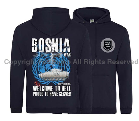 Bosnia Welcome To Hell Warrior Double Side Printed Hoodie