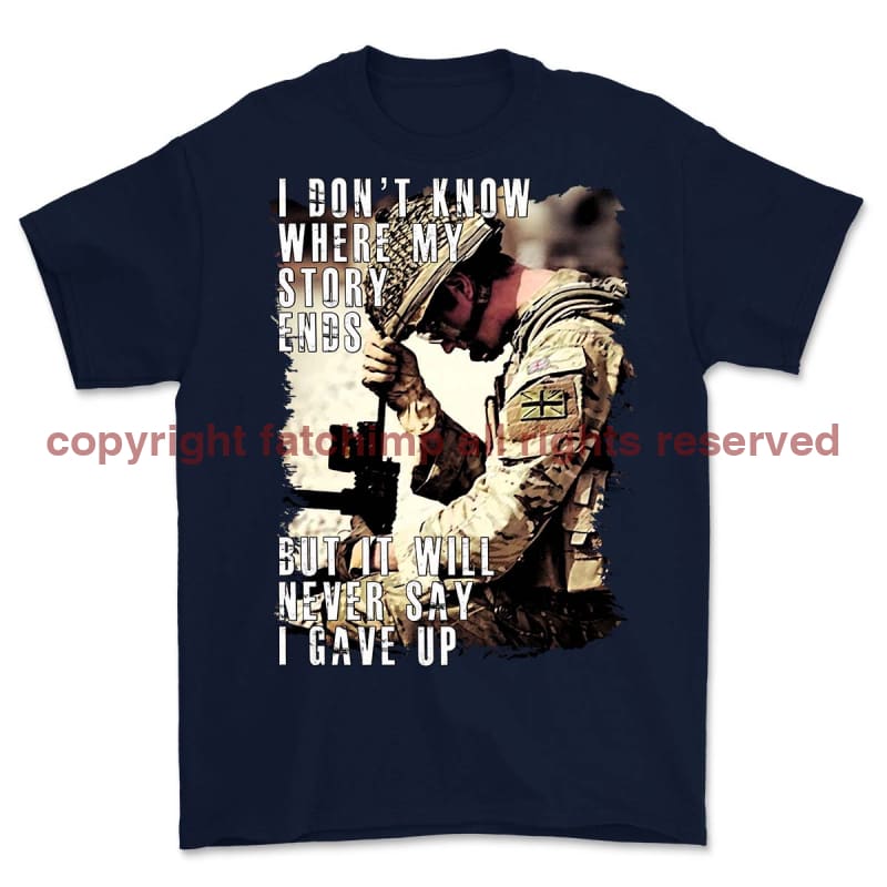 British Armed Forces Never Give Up Printed T-Shirt
