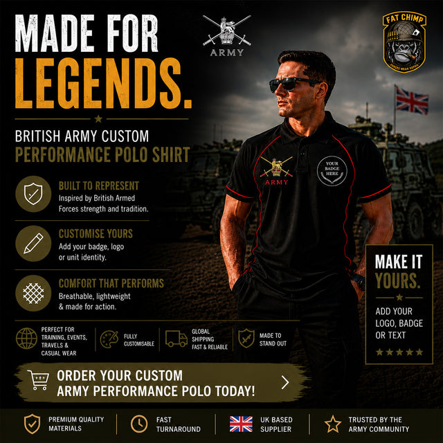 British Army Units Regimental Polo Shirt Multi Logo Options
