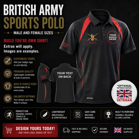 British Army UNITS Limited Edition Sports Polo Shirt