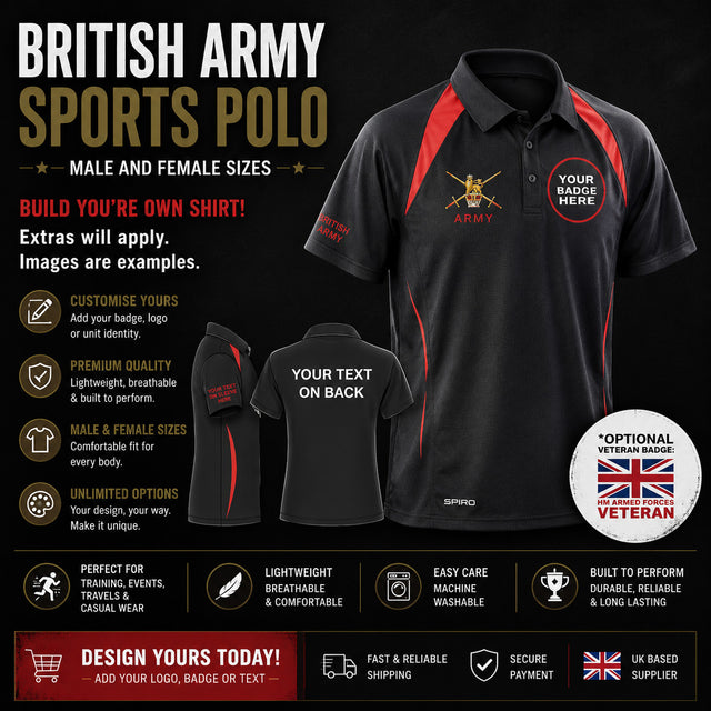British Army UNITS Limited Edition Sports Polo Shirt