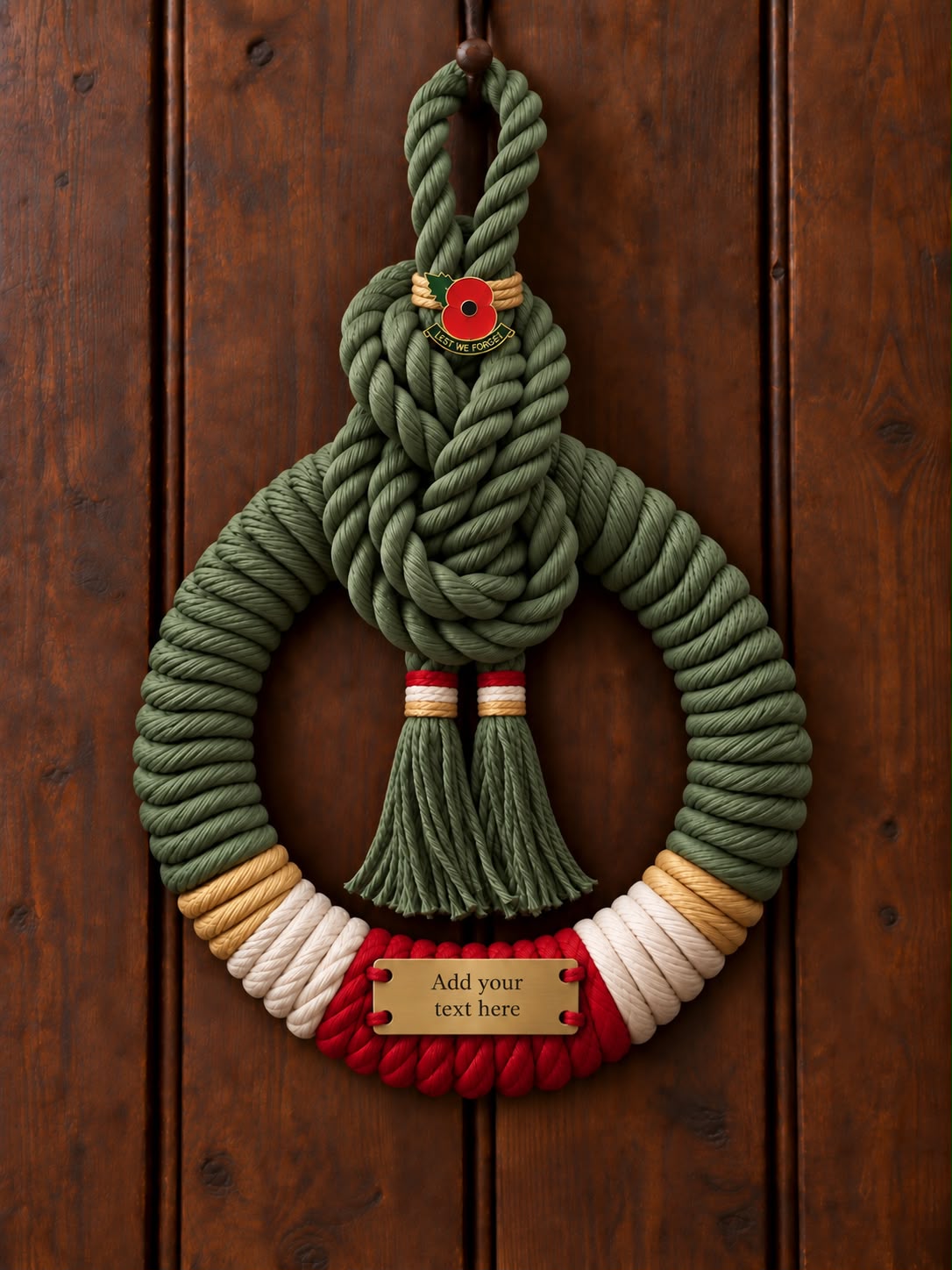 British Army Handcrafted Commemorative Rope Wreath - Made in Dorset