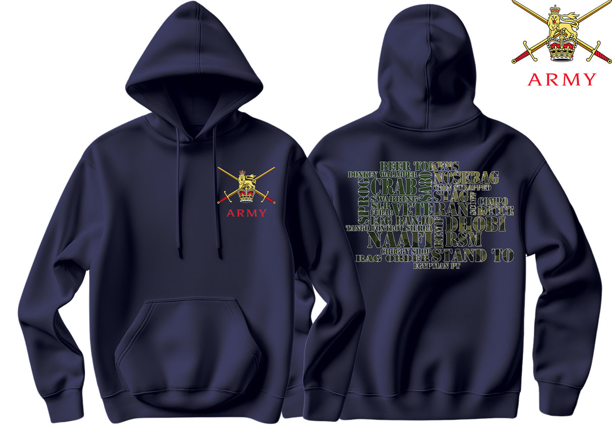 British Army Slang Mash Up Double Side Printed Hoodie