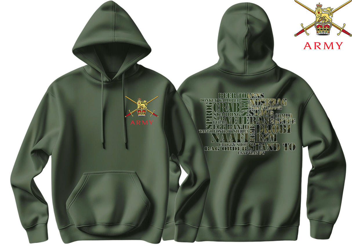 British Army Slang Mash Up Double Side Printed Hoodie
