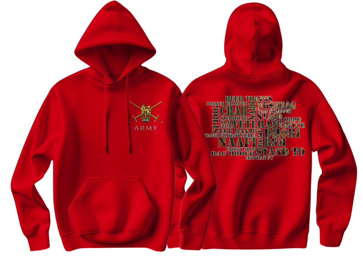 British Army Slang Mash Up Double Side Printed Hoodie