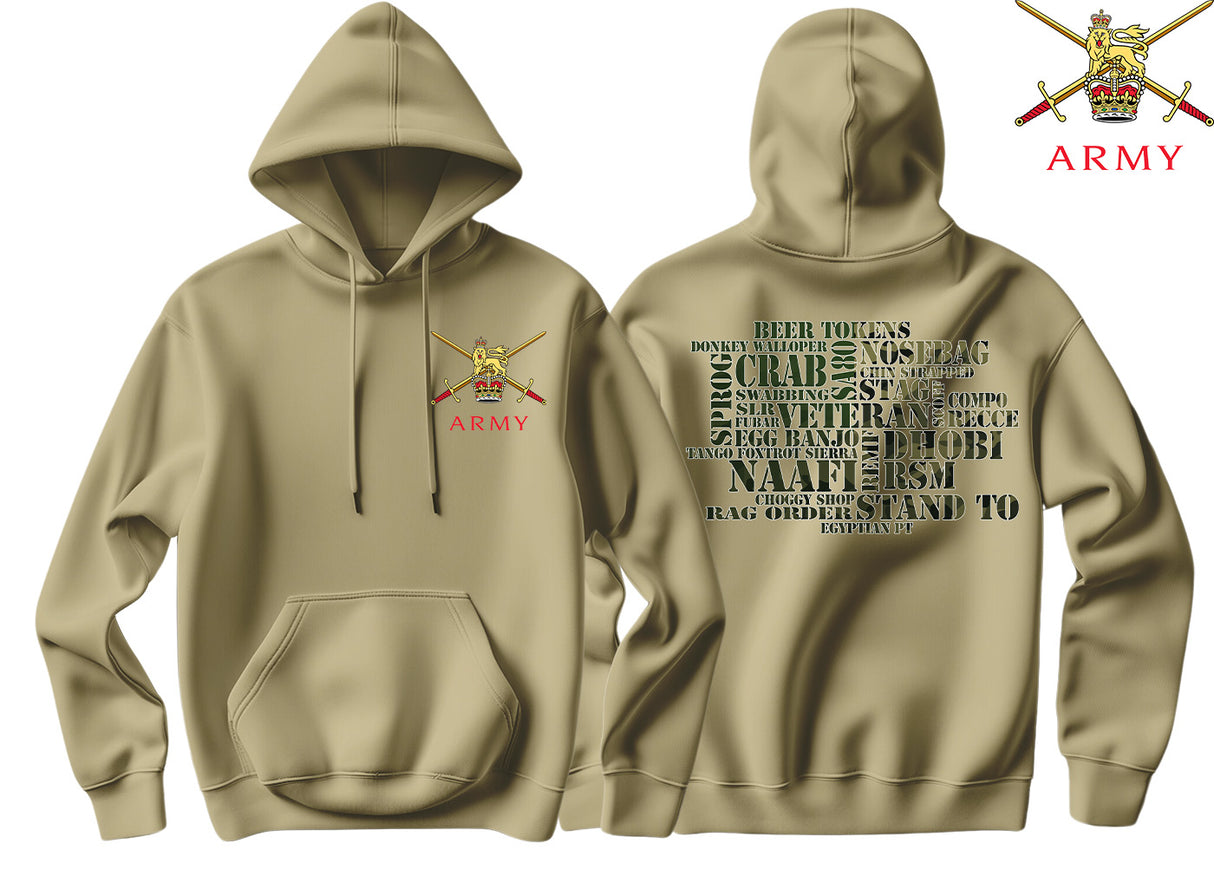 British Army Slang Mash Up Double Side Printed Hoodie