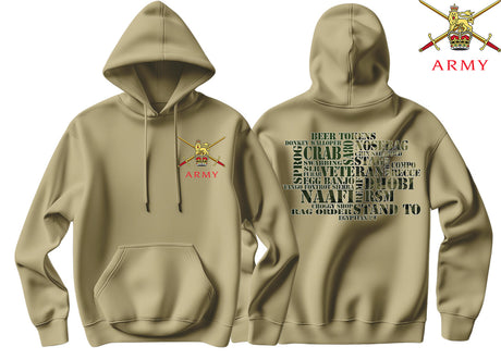 British Army Slang Mash Up Double Side Printed Hoodie
