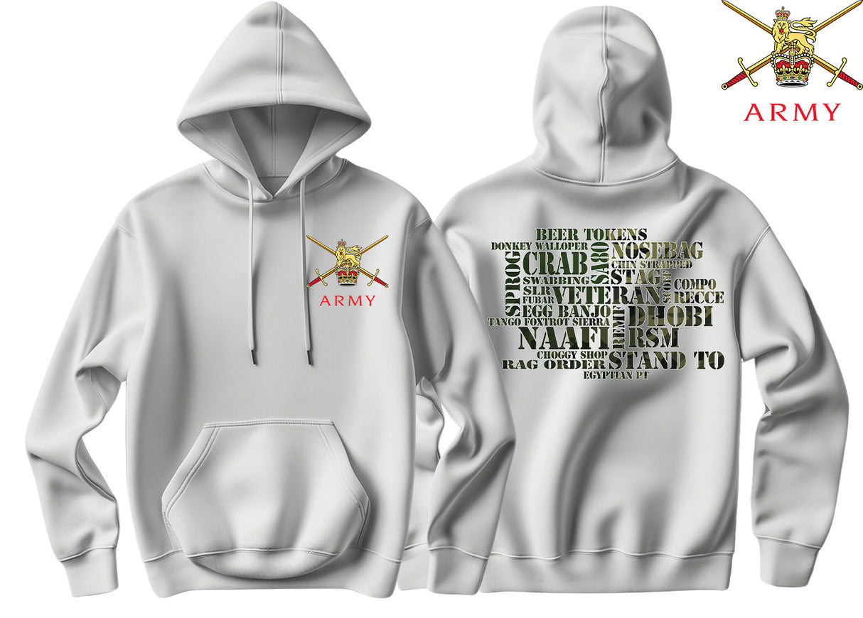 British Army Slang Mash Up Double Side Printed Hoodie