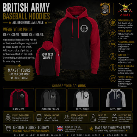 British Army Units Regimental Baseball Hoodie