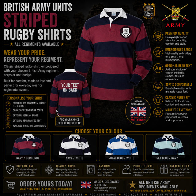 British Army Units Striped Rugby Shirt