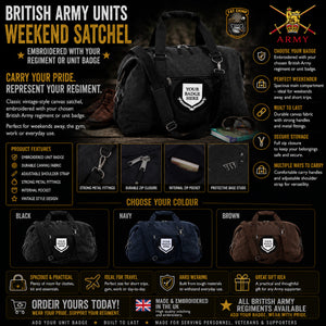 British Army Units Vintage Canvas Satchel