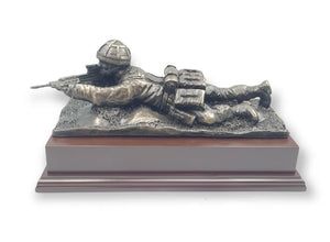 Prone British Army Soldier Cold Cast Bronze Statue