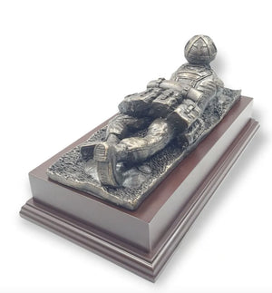 Prone British Army Soldier Cold Cast Bronze Statue