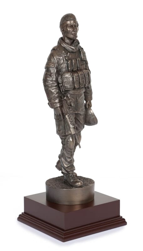 British Soldier With SA80 Cold Cast Bronze Statue