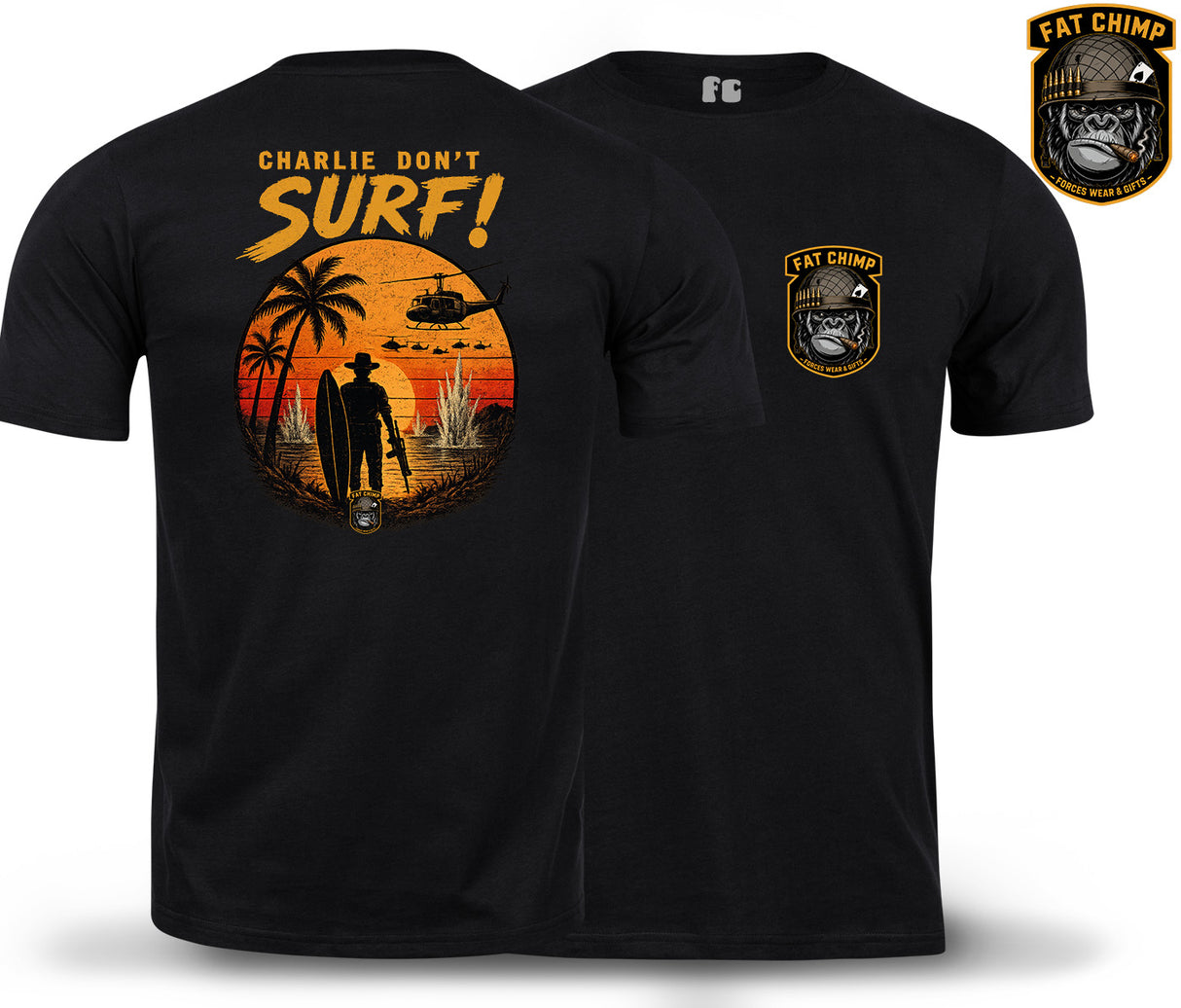 Charlie Don't Surf Retro Military Double Print T-Shirt