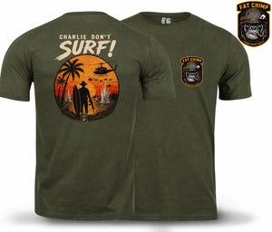 Charlie Don't Surf Retro Military Double Print T-Shirt