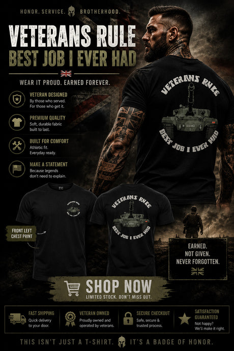 Chieftain Tank Veterans Rule Double Print T-Shirt