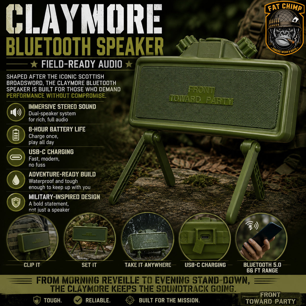 Claymore Portable Bluetooth Speaker