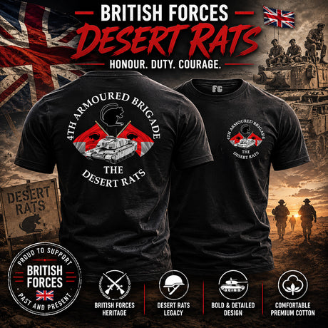 Desert Rats 4th Armoured Double Print T-Shirt