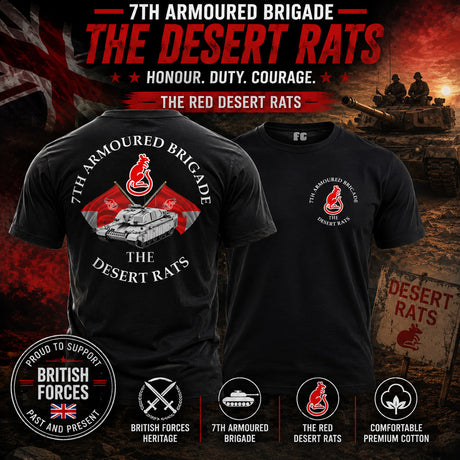 Desert Rats 7th Armoured Double Print T-Shirt