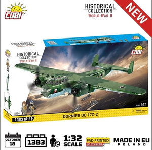 Dornier D0-17Z-2 brick plane model- COBI 5754- 1360 bricks