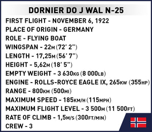 Dornier D0 J Wal ‘Amundsen’ N-25 aircraft model- COBI 1384 - 478 bricks 