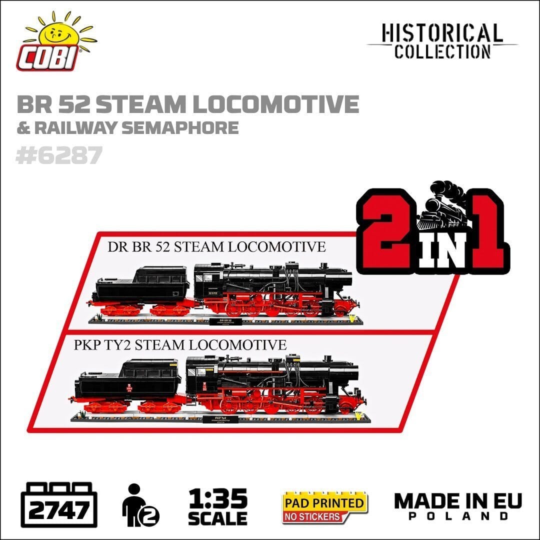 DRB Class 52 Steam Locomotive and Semaphore brick model 