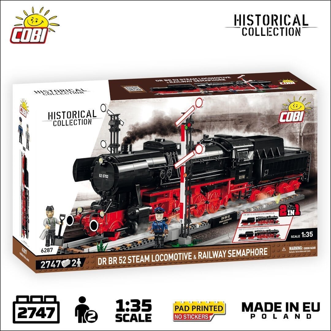 DRB Class 52 Steam Locomotive and Semaphore brick model 