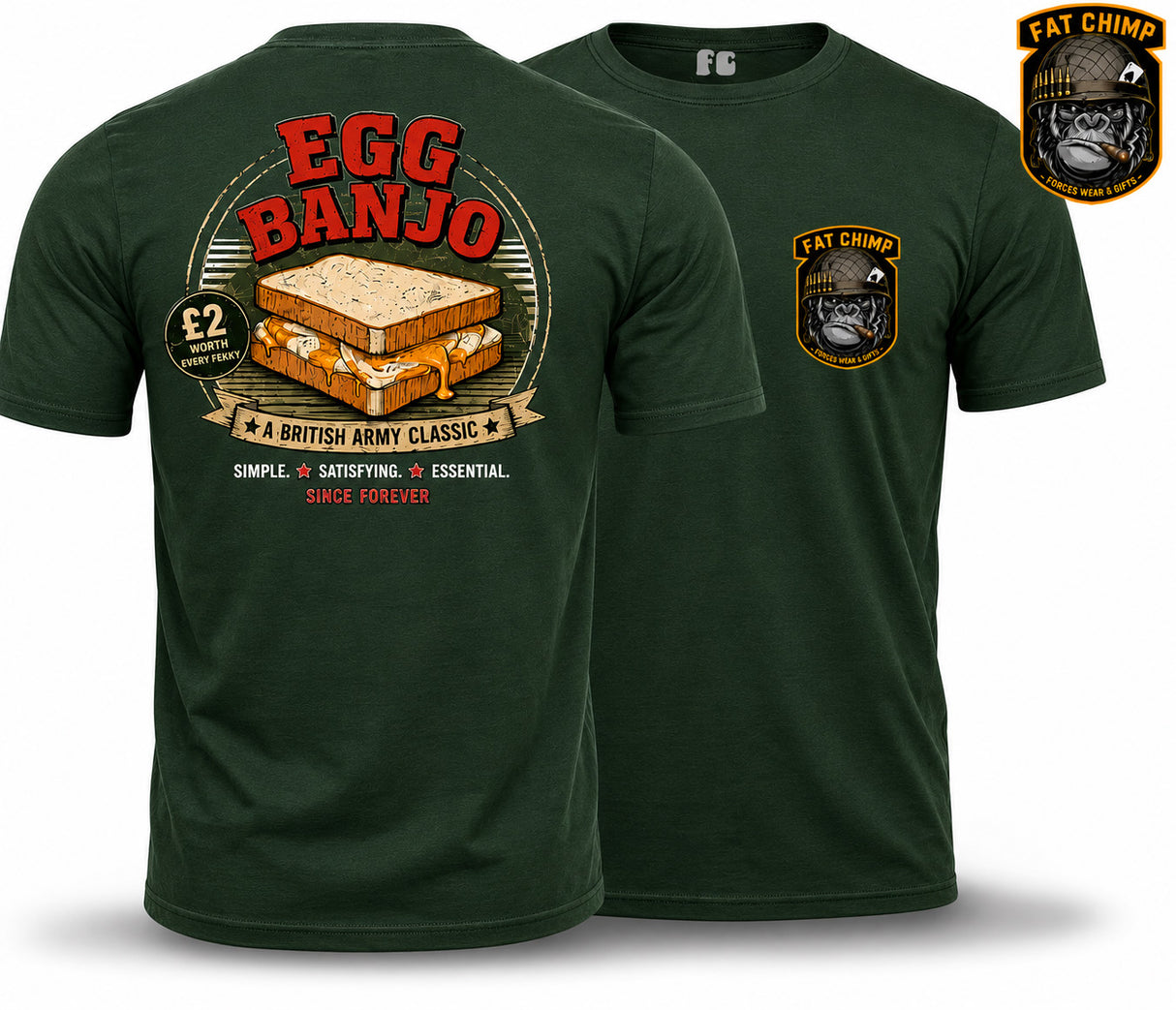 Egg Banjo Army Classic Double Print T-Shirt