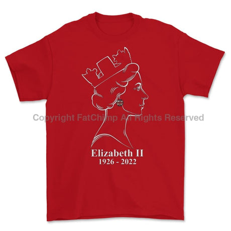 Elizabeth II In Memory 1926 to 2022 Printed T-Shirt