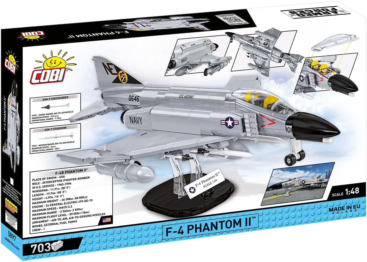F-4 Phantom II brick plane model - COBI 5897 - 703 bricks