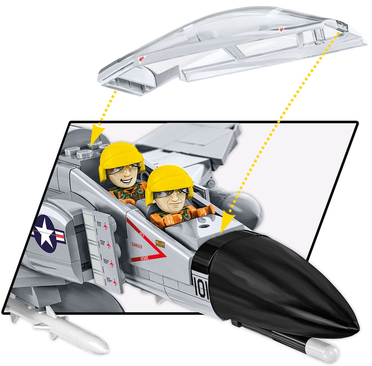 F-4 Phantom II brick plane model - COBI 5897 - 703 bricks