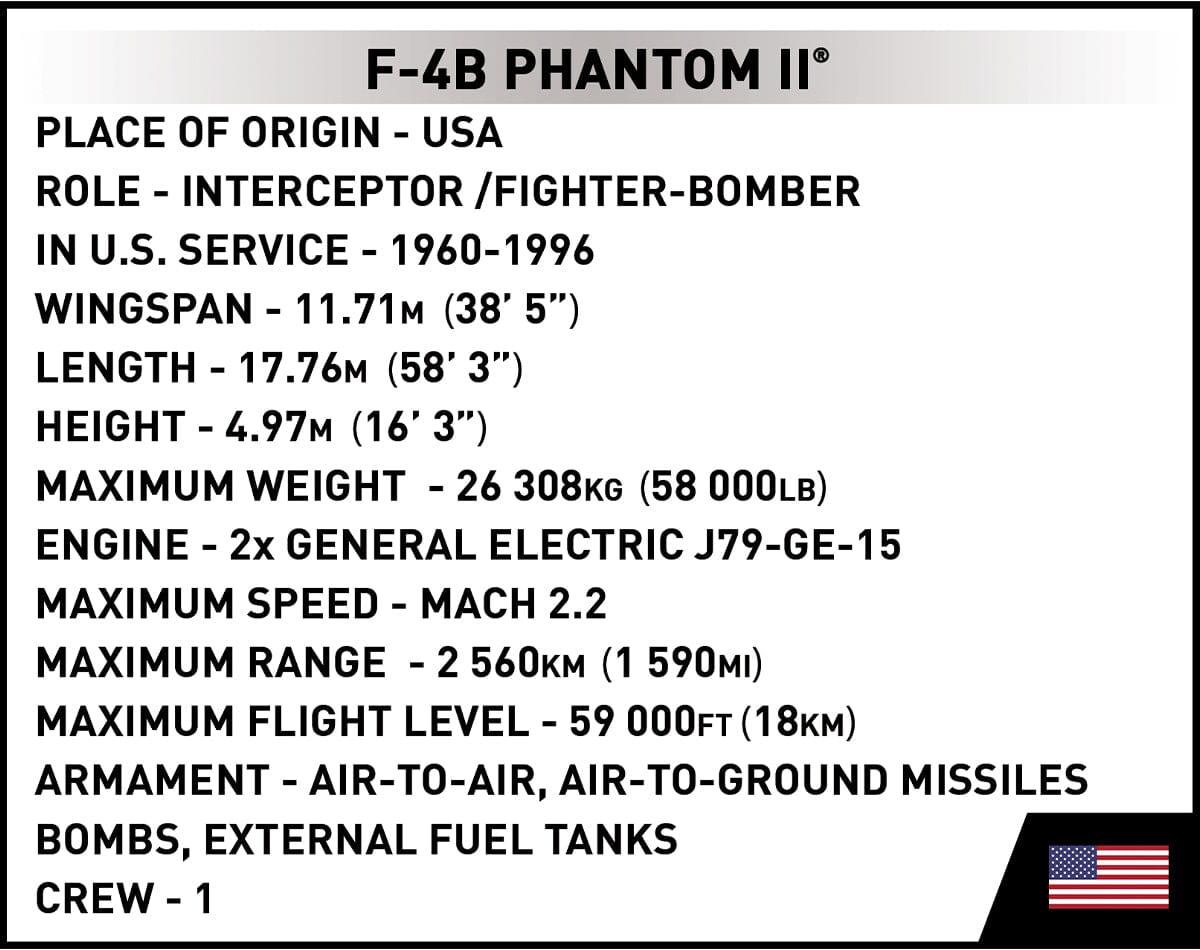 F-4 Phantom II brick plane model - COBI 5897 - 703 bricks