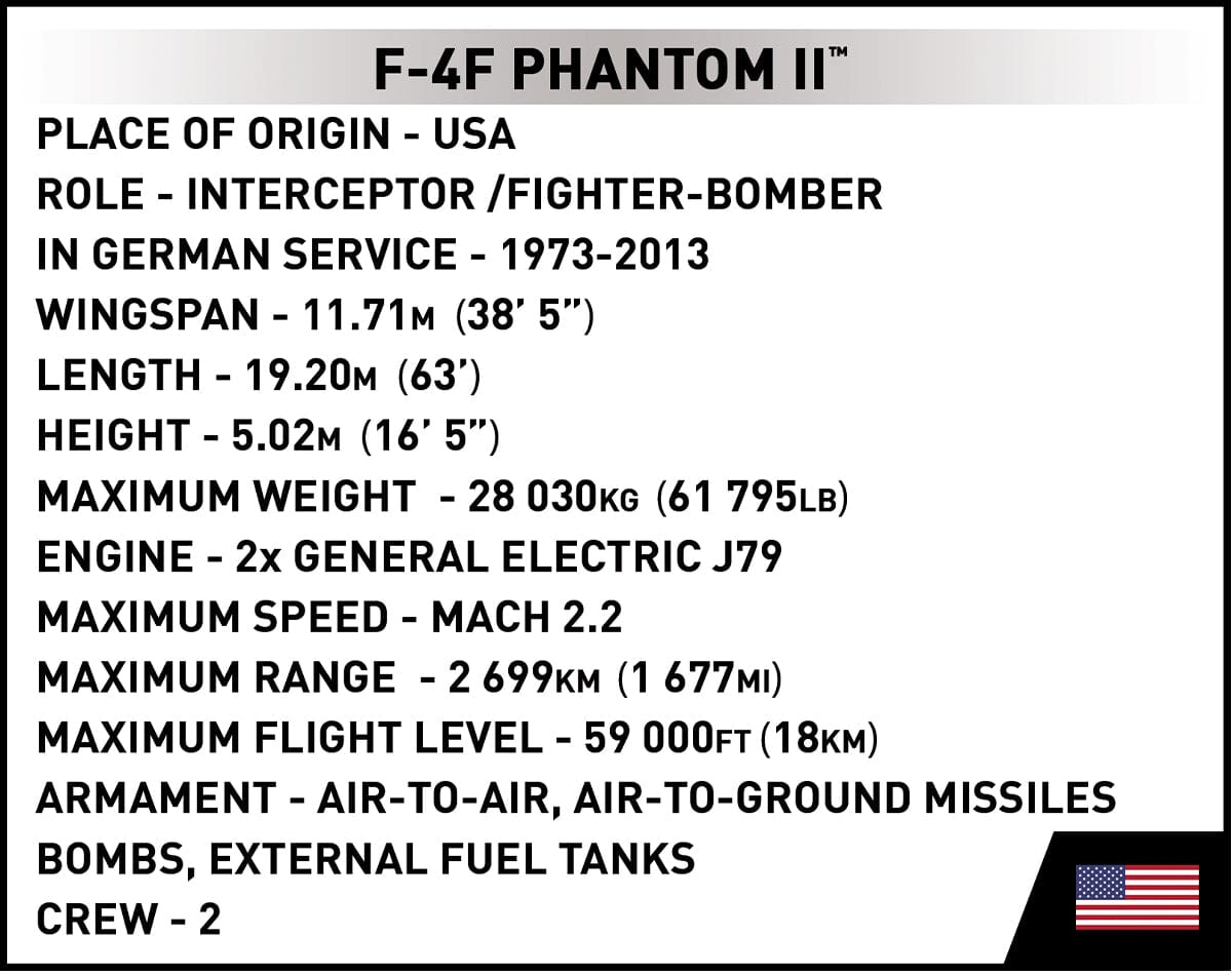F-4F Phantom II brick plane model - COBI 5898 - 776 bricks