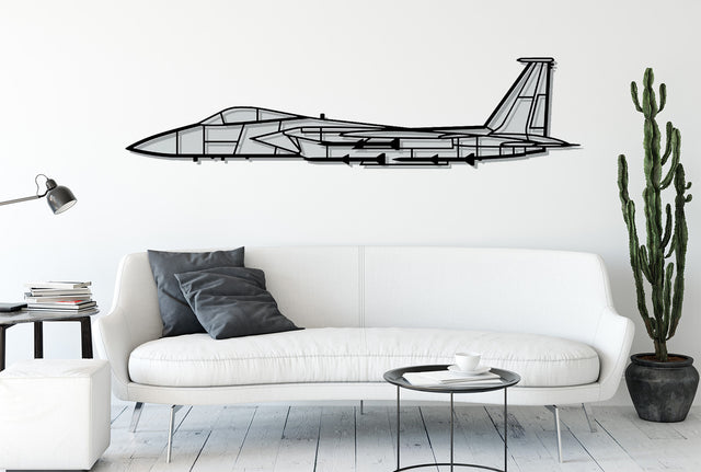 F-15 Fighter Jet Metal Wall Art