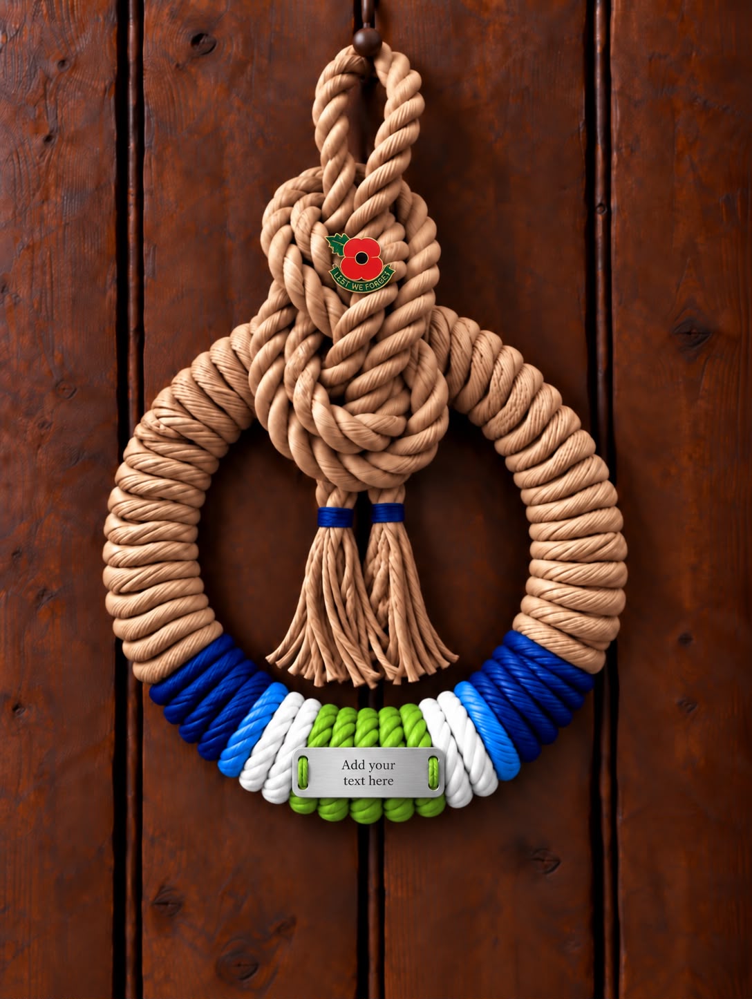 Falklands South Atlantic Handcrafted Commemorative Rope Wreath - Made in Dorset - Pre-Order