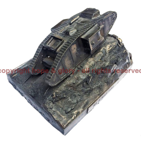 Military Statue - World War One Mark IV Male Tank 1/72 Cold Cast Bronze Military Statue