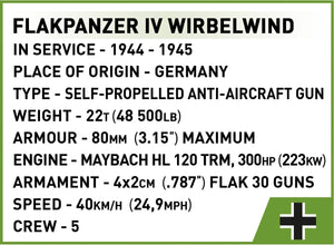 Flakpanzer IV Wirbelwind brick anti-aircraft gun model